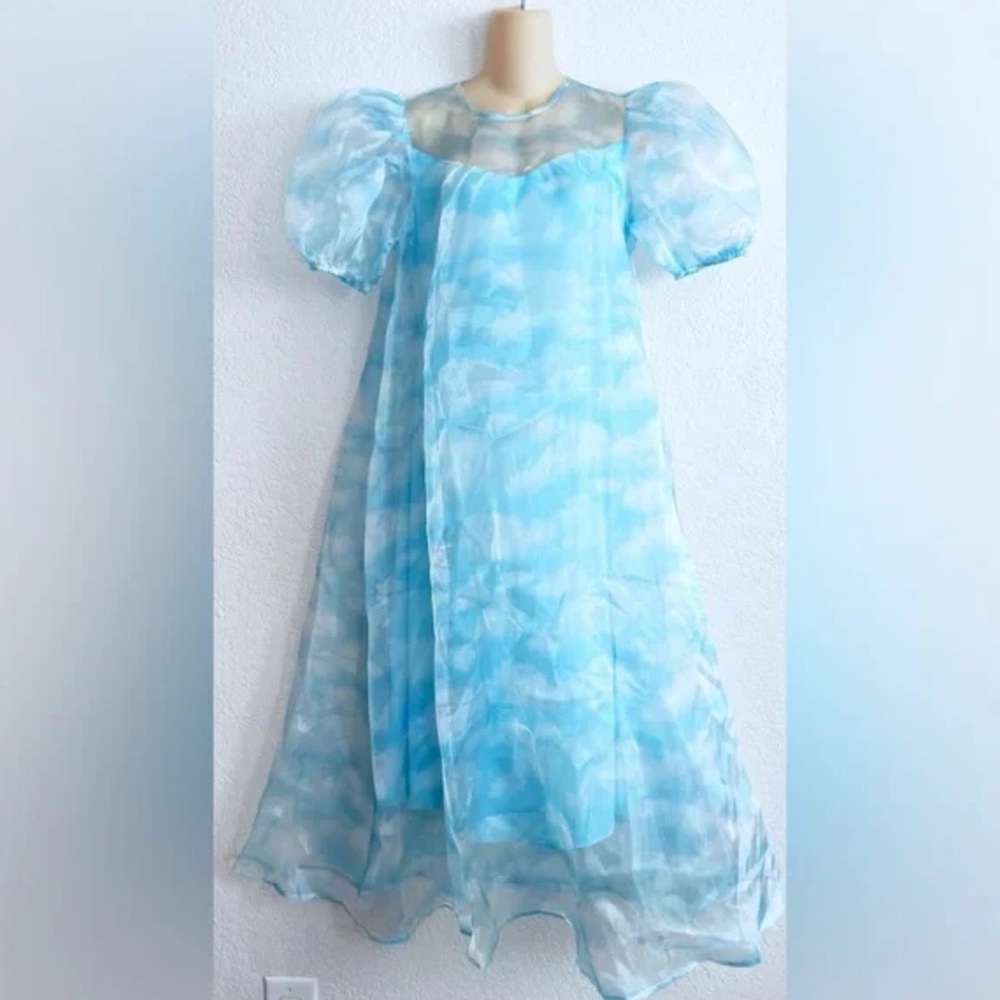 Dressed in LALA - Elegant Blue Chiffon Dress - Picture 2 of 2